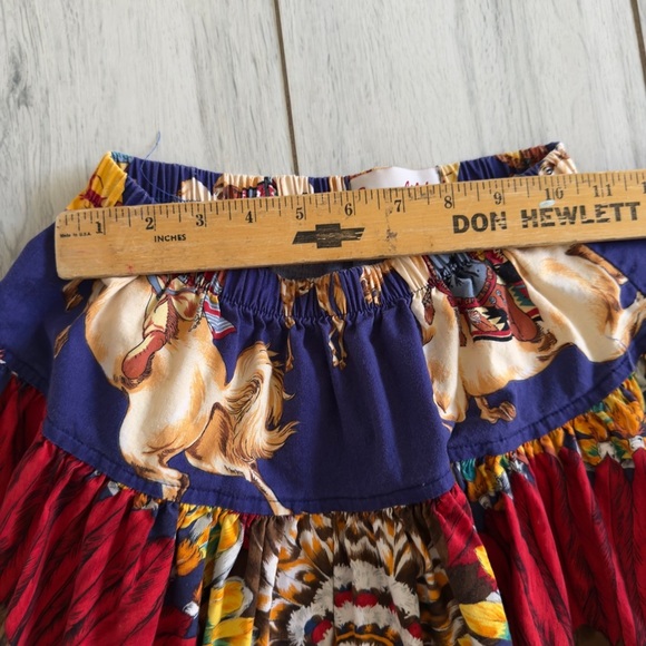 Vintage Broomhilda Native American Broomstick A- Line Skirt Cotton USA size M/L - Picture 6 of 7
